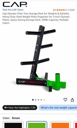 Olympic Plate Tree Storage Rack for Weights & Barbells