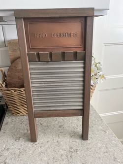 Wood and metal washboard $10