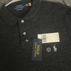Polo Ralph Lauren Iconic Mesh Black Collar Shirt (L)