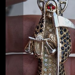Bejeweled Grim Reaper Pendant 