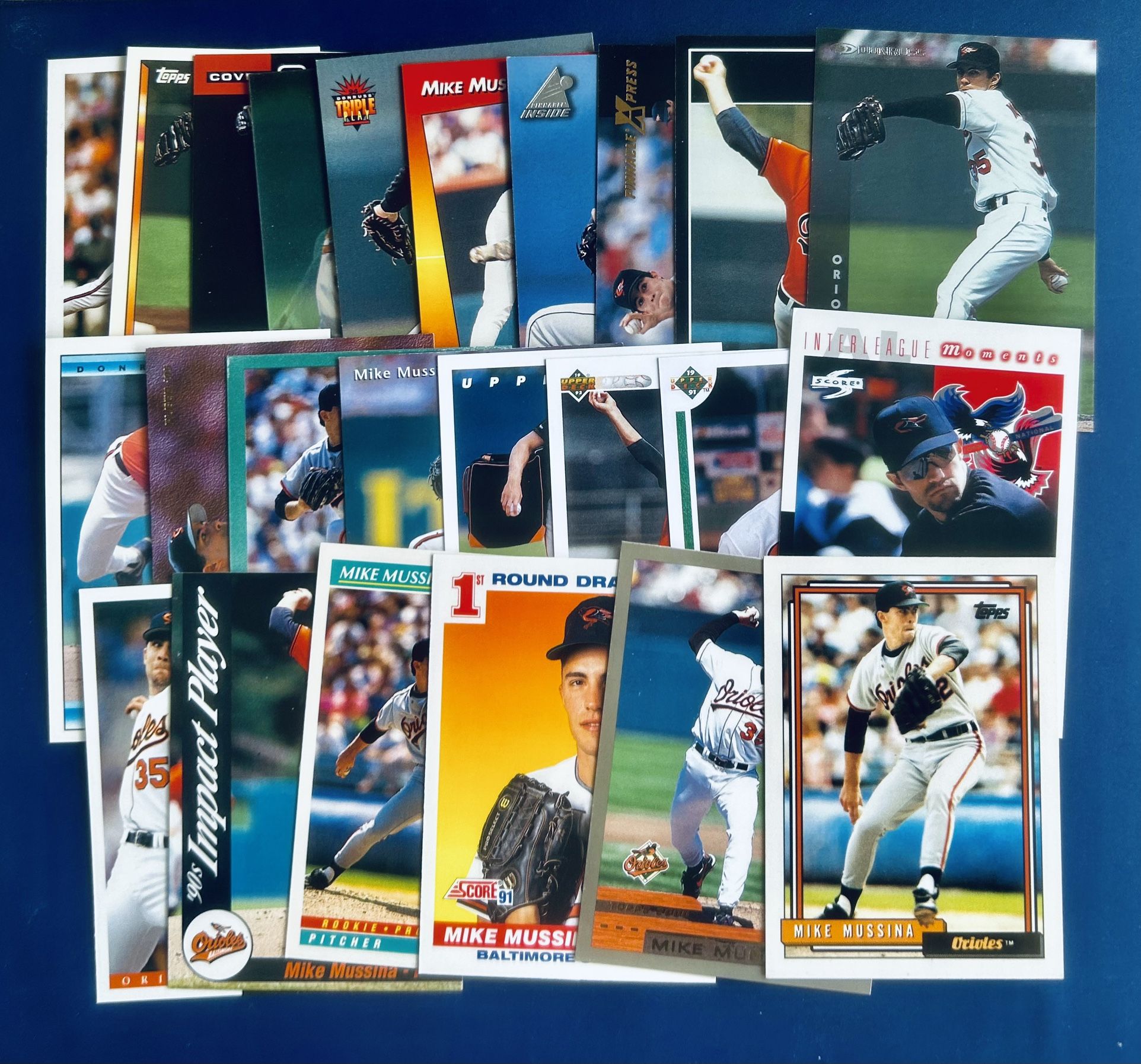 Mike Mussina Rookie Baseball Card Lot