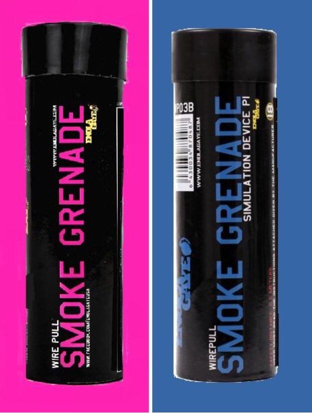 Gender reveal wire pull smoke grenades