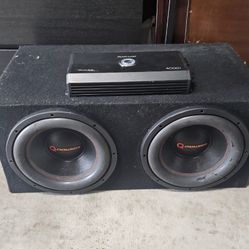 QPower Dual 12" Subwoofer Box with Amplifier - Powerful Bass!