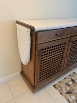 TABLE Multi-purpose storage cabinet  with swivel wheels/ H 37in x W 51in x D 17in