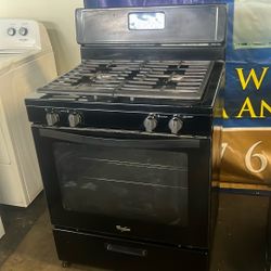 WHIRLPOOL GAS STOVE 30”WIDE BLACK 