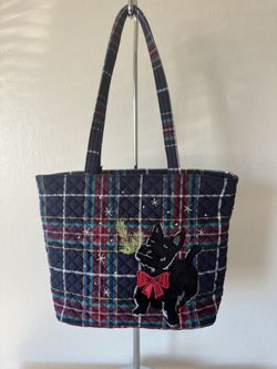VERA BRADLEY Scottie Dog Tartan Plaid Tote Bag