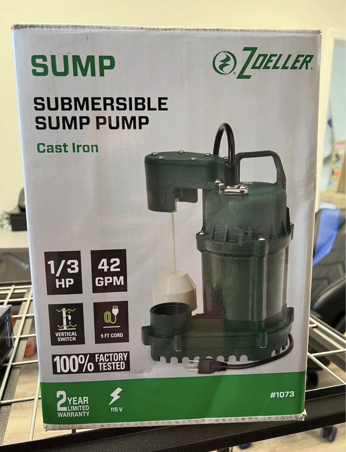 Zoeller 1/3-HP 115 Volt 42 Gallon Cast iron Submersible sump pump