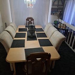 Refrigerator! Dinning Room 8 Chairs! Queen Mattress With Metal Frame