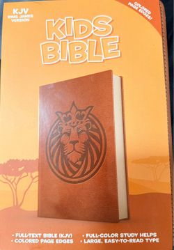 KJV Kids Bible – Lion Cover – Colored Page Edges – Large Print
