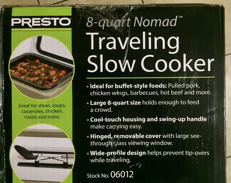 Presto 06012 8-Quart Nomad Traveling Slow Cooker