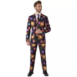 Suitmeister Adult Slim-Fit Novelty Fireworks Suit Set