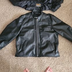 Mens Motorcycle Leather Coat Size 50