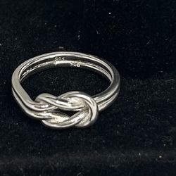 Sterling Silver Double Love Knot Ring 