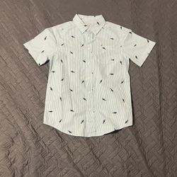 Wonder Nation Men's Light Blue Shark Print Shirt