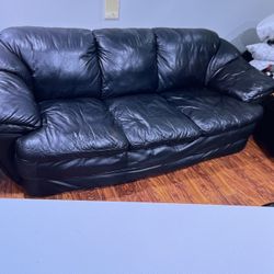 2 Leather Couches 1 Couch (3 Pieces Total)