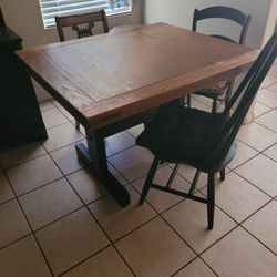 Solid Sturdy Wood Dining Table: Seats 4