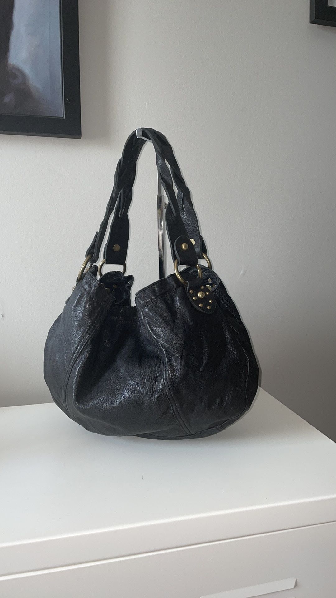 Lucky Brand Hobo Black Leather Bag