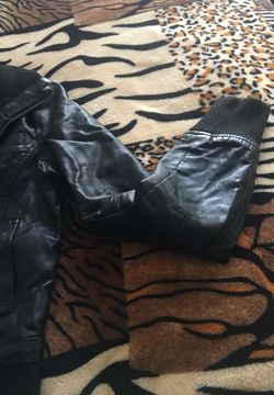 Real leather jacket size small for only40.00 lightly used Maka me an offer!