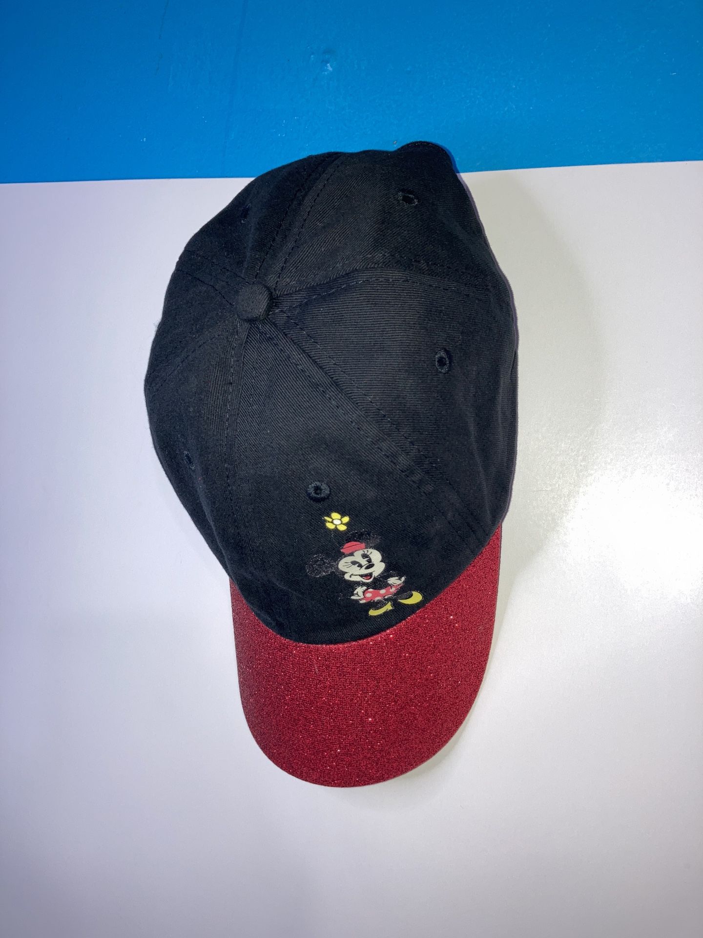 Disney Youth Baseball Hat - Minnie Mouse - Red Sparkle Brim