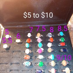 Various Gemstones & Stainless SteelRings