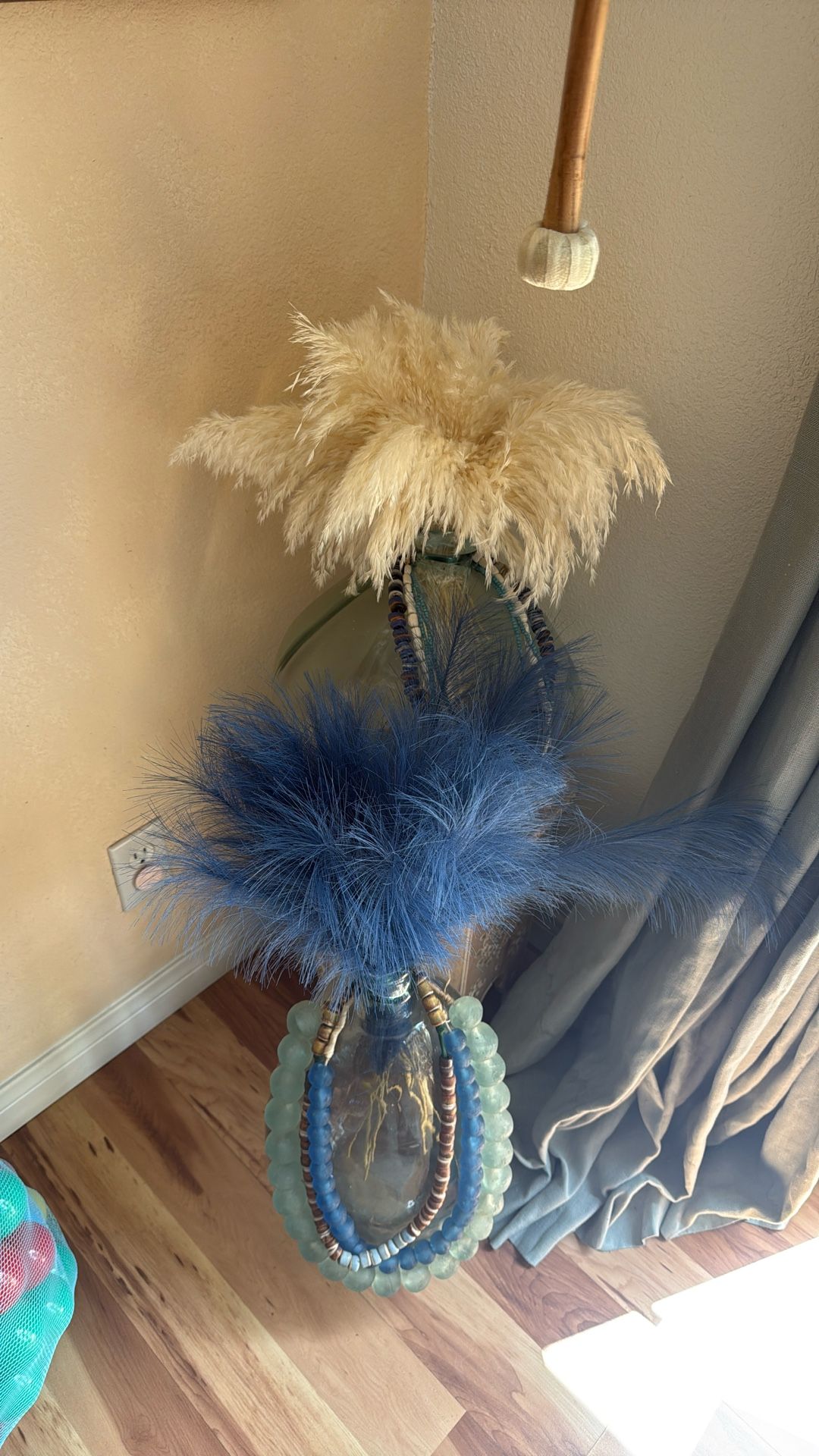 Blue And Cream Boho Feathers