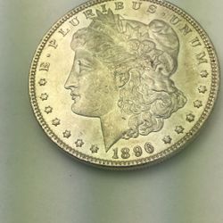 1896 Morgan Silver Dollar Silver Coin 