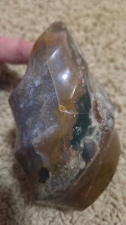 Polished Ocean Jasper Crystal Flame