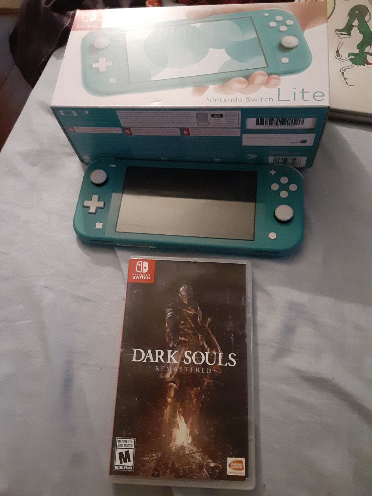 Turquoise switch lite, slightly used but comes with extras