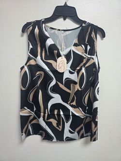 Women's Abstract Print Sleeveless Top, Size M