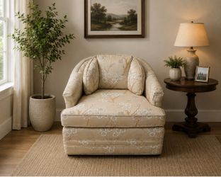 Floral Upholstered Accent Chair