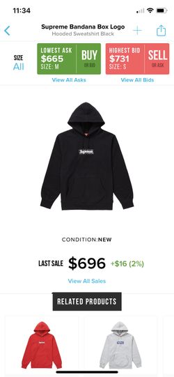 Supreme Bandana Black Box Logo Size Medium Ds