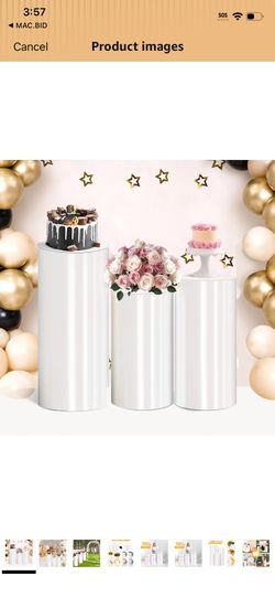 Cylinder Pedestal Stand PVC White Display Plinth Pedestal Stand Portable Sturdy Cylinder Stands cili