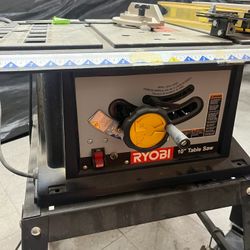 Ryobi 10" Table Saw Corded Electric 120V w/ Stand, Blade Guard, Wrench