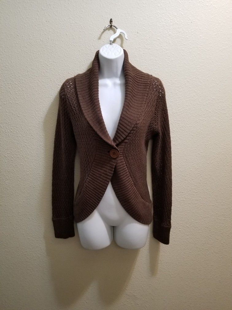 Women's L/S Cardigan Shawl Collar One Button