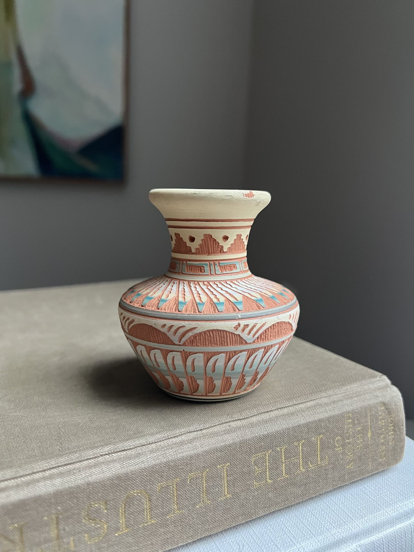 Small Navajo Native American Pottery Vase ( H3" ) firm on price