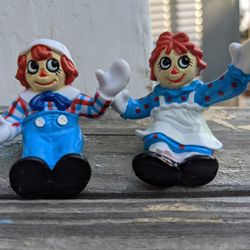 1988 Raggedy Ann And Raggedy Andy Mini Figure Toys Made By Macmillan 