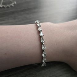 Sterling Silver And White Sapphire Bracelet