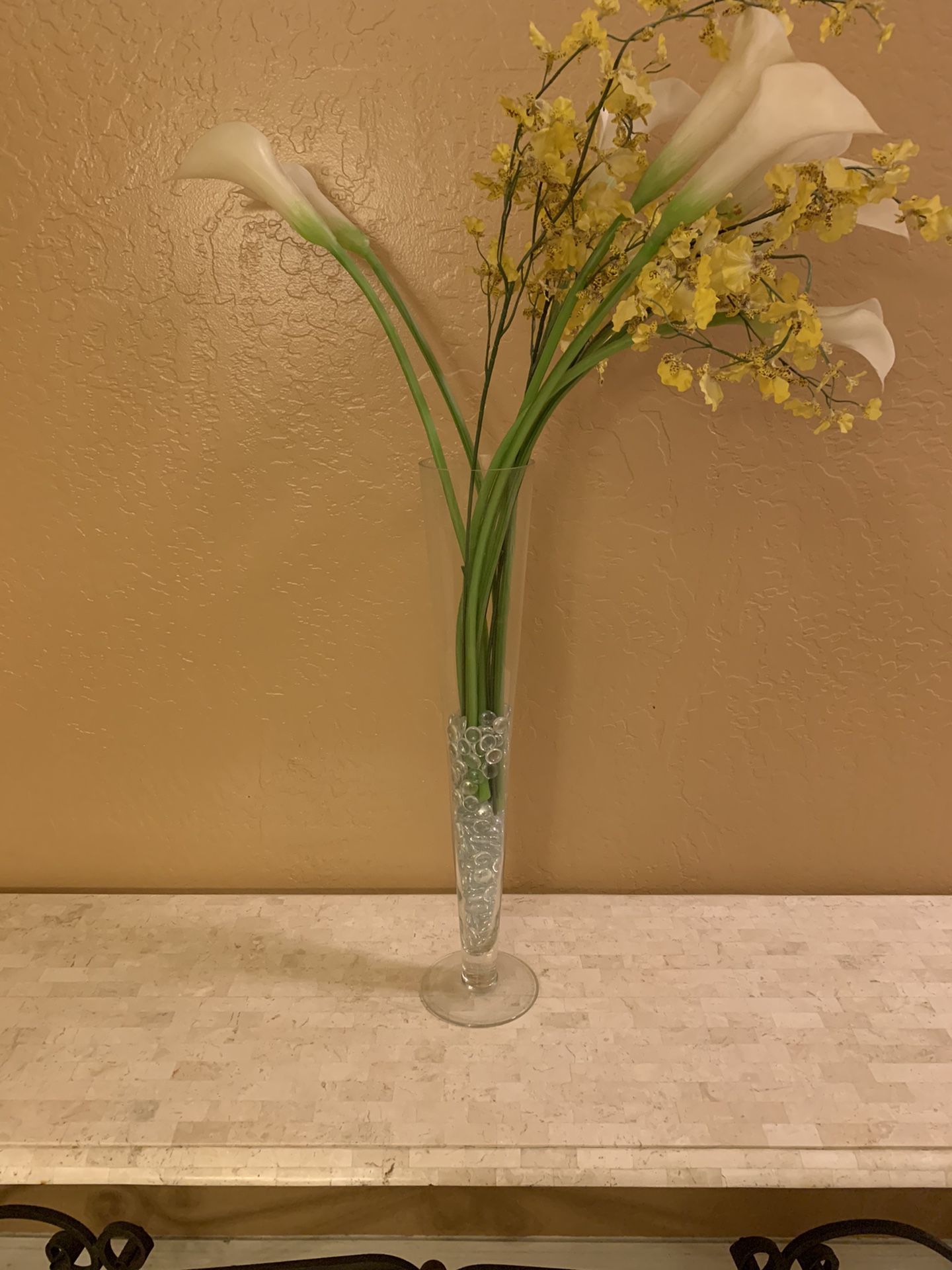 Tall decorative glass vase