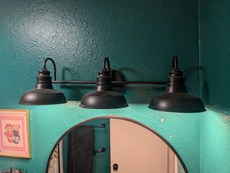 Hampton Bay Elmcroft 29 in 3 light vanity metal matte black
