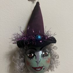 Handpainted Witch Ornament 