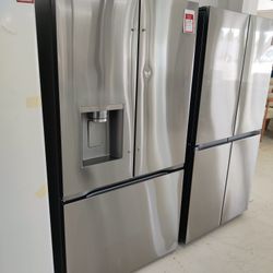 New LG - Counter-Depth MAX 23.7 Cu. Ft. French Door Smart Refrigerator with Zero Clearance - Stainle