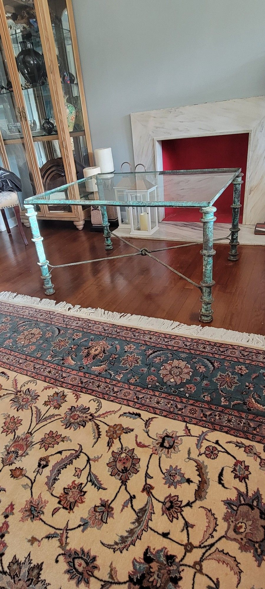 Rod Iron Multi Teal Color Coffee Table