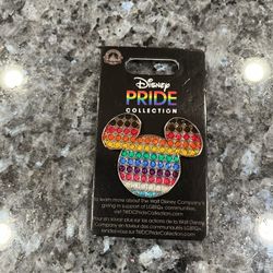 Disney Park Pride Collection Mickey Icon  Glitter Pin.  Brand new on original card.  
