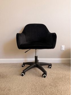 Black Velvet Chair & Storage Ottoman
