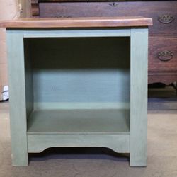 Sage Mint Wooden Nightstand