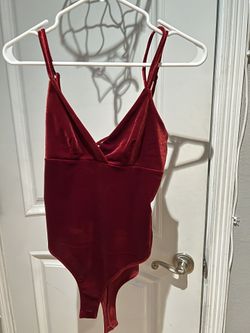 Velvet Burgundy Bodysuit Size S 