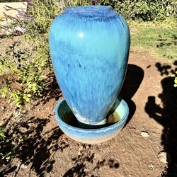 Set Of Two Ceramic Pot Fountains