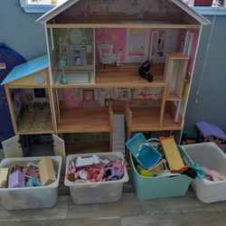 Barbie House And Miscellaneous Barbie Stuff