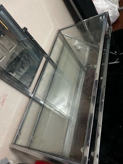 Glass Display Case with Chrome Frame