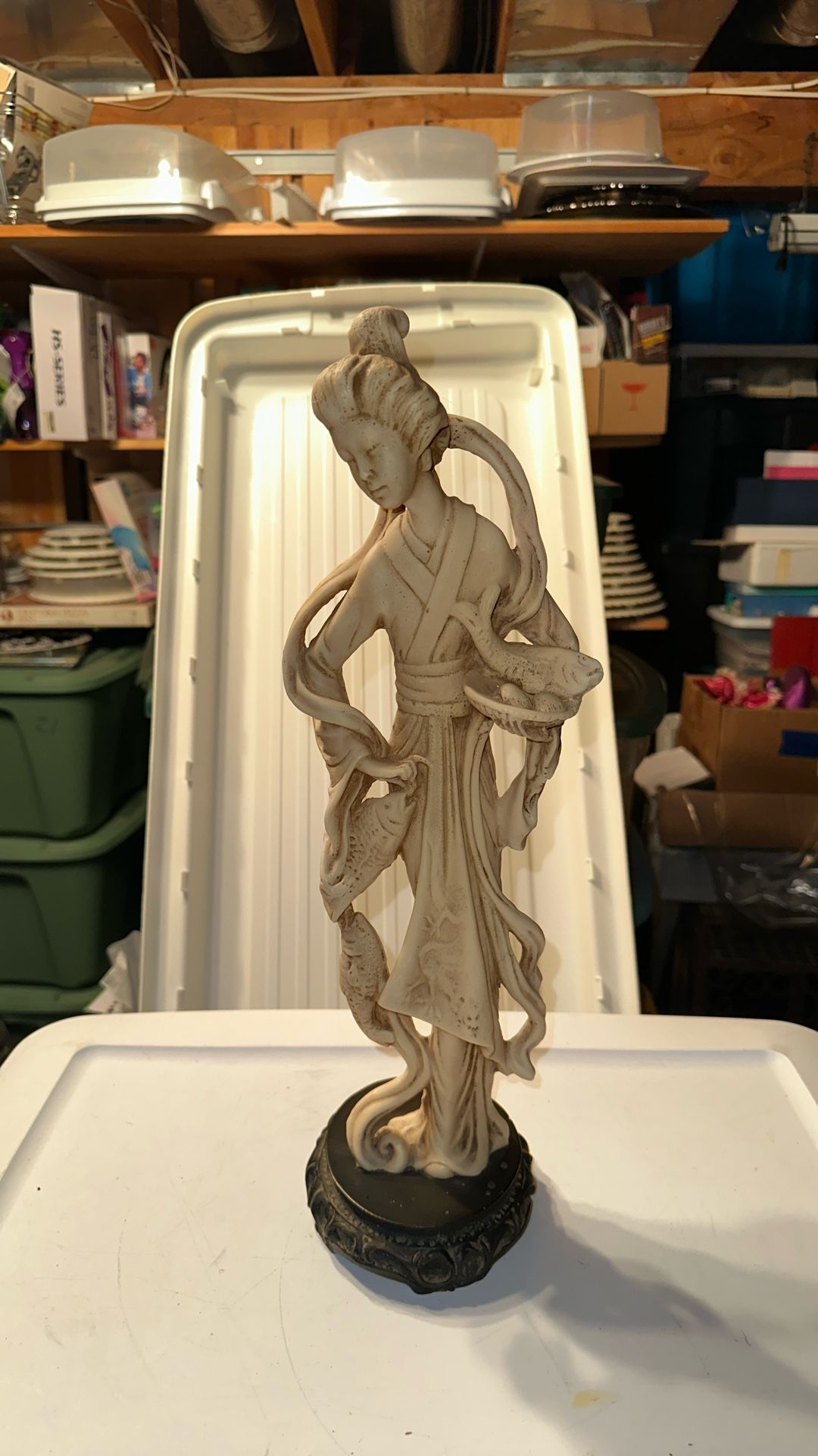 Vintage and Rare Geisha Resin Sculpture